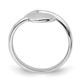 Sterling Silver Rhodium-plated Heart With Arrow Toe Ring